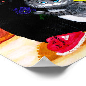 バレンタインキャッおもしろいトキュピッド作成アート ポスター (角)