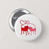 バレンタインキャッツラウンドボタン 缶バッジ (正面&裏面)