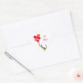 バレンタインキャットハートバルーン付きホリデーシール ハートシール (封筒)