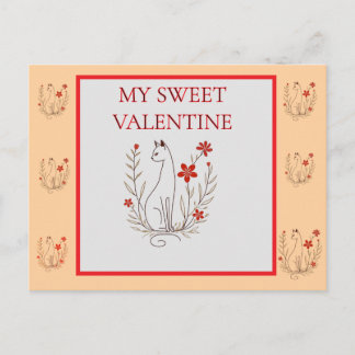 バレンタインキャットポストカード ポストカード