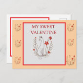 バレンタインキャットポストカード ポストカード (正面/裏面)