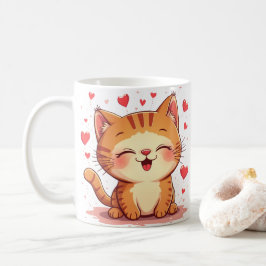 バレンタインキャットラブキャットバレンタイン コーヒーマグカップ