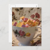 バレンタインキャンディとバラティーカップ シーズンポストカード (正面/裏面)