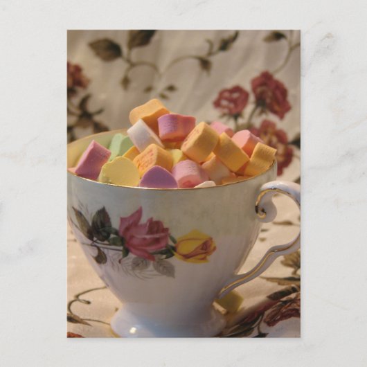 バレンタインキャンディとバラティーカップ シーズンポストカード (正面)