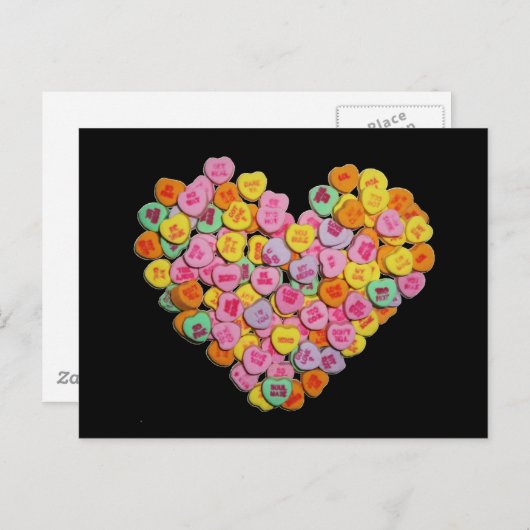 バレンタインキャンディハートハート シーズンポストカード (正面/裏面)