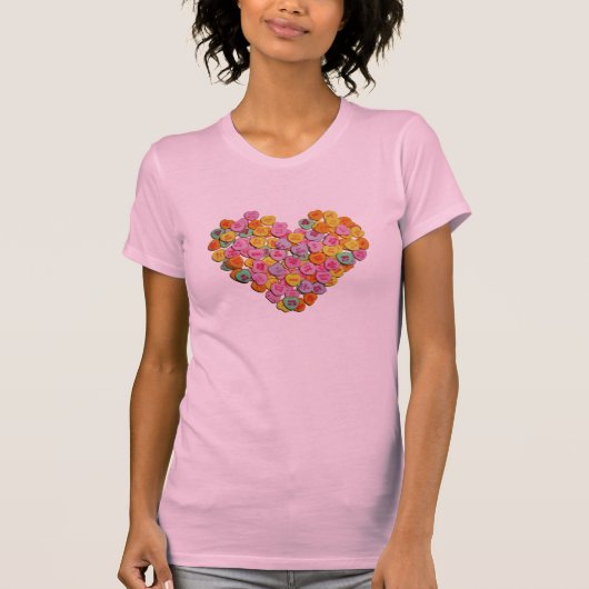 バレンタインキャンディハートハート Tシャツ (正面)