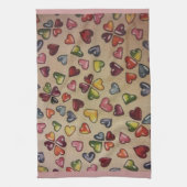バレンタインキャンディハート キッチンタオル (縦)