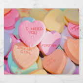 バレンタインキャンディハート スパークリングワインラベル (シングルラベル)