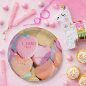 バレンタインキャンディハート ペーパープレート (パーティー)