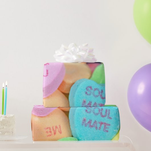 バレンタインキャンディハート ラッピングペーパー (パーティーギフト)