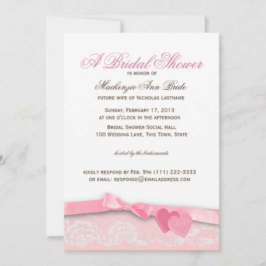 バレンタインキャンディブライダルシャワー 招待状 (正面)