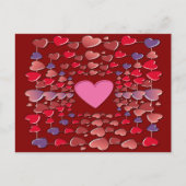バレンタインキャンデカラフルィーハートパターンはがき シーズンポストカード (正面)
