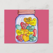 バレンタインキャンデーの瓶の郵便はがき シーズンポストカード (正面)