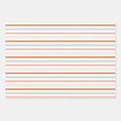 バレンタインキュートパステルボホラブストライプハート ラッピングペーパーシート (正面3)