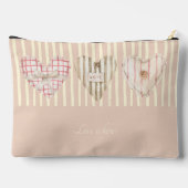 バレンタインキュートパーソナライズされたハートレトロピンク アクセサリーポーチ (裏面)