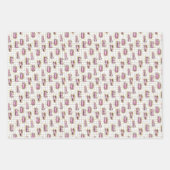 バレンタインキュートピンクXOXOハートラブ ラッピングペーパーシート (正面2)