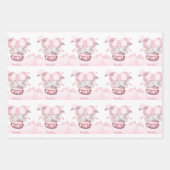 バレンタインキュートベビーゾウ ラッピングペーパーシート (正面2)