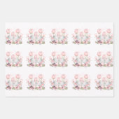 バレンタインキュートベビーゾウ ラッピングペーパーシート (正面)