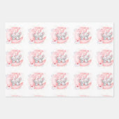 バレンタインキュートベビーネズミ ラッピングペーパーシート (正面3)