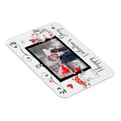 バレンタインキュート猫ハートカスタム写真 マグネット (右側)