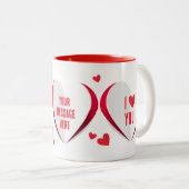 バレンタインキュート紙ハートラブ ツートーンマグカップ (正面右)