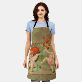 バレンタインキューピズラブアンティークヴィンテージ エプロン (着用した状態)