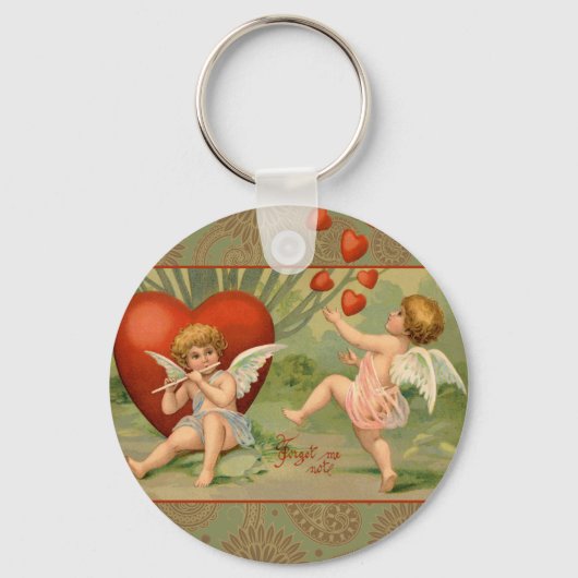 バレンタインキューピズラブアンティークヴィンテージ キーホルダー (正面)