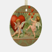 バレンタインキューピズラブアンティークヴィンテージ セラミックオーナメント (右)