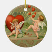 バレンタインキューピズラブアンティークヴィンテージ セラミックオーナメント (裏面)