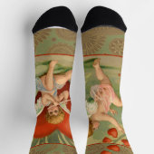 バレンタインキューピズラブアンティークヴィンテージ ソックス (上部)