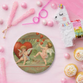 バレンタインキューピズラブアンティークヴィンテージ ペーパープレート (パーティー)