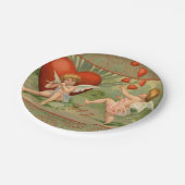 バレンタインキューピズラブアンティークヴィンテージ ペーパープレート (アングル)