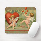 バレンタインキューピズラブアンティークヴィンテージ マウスパッド (マウス)