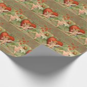 バレンタインキューピズラブアンティークヴィンテージ ラッピングペーパー (角)