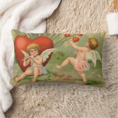 バレンタインキューピズラブアンティークヴィンテージ ランバークッション (ブランケット)