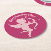 バレンタインキューピッド紙コースター ラウンドペーパーコースター (アングル)