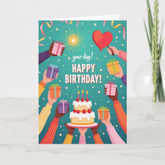 バレンタインギフトお誕生日カード カード (正面)