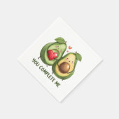 バレンタインギフトアボカド私を完了 スタンダードカクテルナプキン (角)