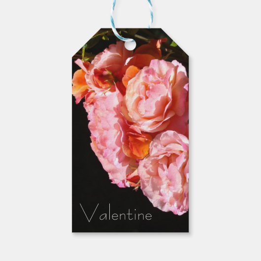 バレンタインギフトラベルラブジョイハピネスピンクローズ ギフトタグ (裏面)