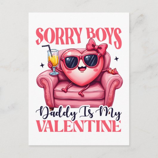 バレンタインギフト | パパは私のバレンタイン ポストカード (正面)