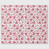 バレンタインクッキーのコラージュ ラッピングペーパー (フラット)