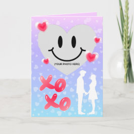 バレンタイングラスハートバルーンバブルガム写真 カード