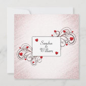 バレンタイングリッター結婚式招待状 招待状 (裏面)