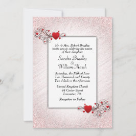 バレンタイングリッター結婚式招待状 招待状