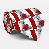 バレンタイングレーテディベアホールド赤いハートタイ ネクタイ (ロール)