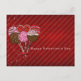 バレンタインケーキポップ告知またはパーティー ポストカード