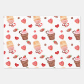バレンタインケーキ&赤いハートCookie ラッピングペーパーシート (正面2)