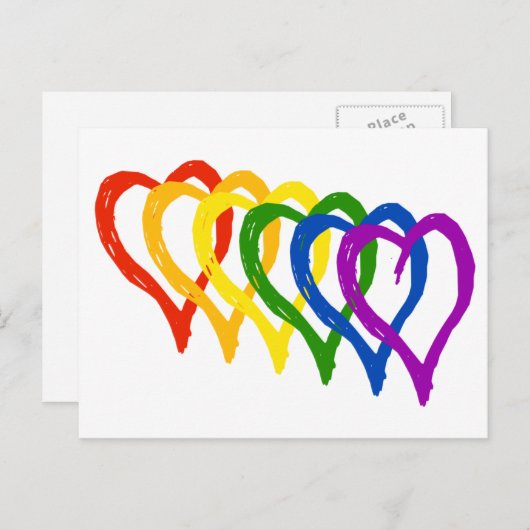 バレンタインゲイプライドレインボーレイヤハート シーズンポストカード (正面/裏面)