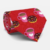 バレンタインコーヒーとドーナツ ネクタイ (ロール)