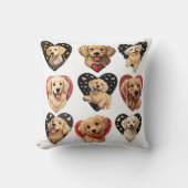 バレンタインゴールデンレトリバードッグ クッション (正面)